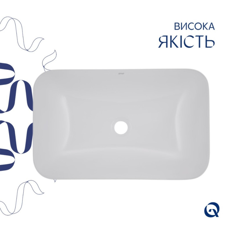 Комплект Qtap Scorpio: Раковина врізна прамокутна 615х390х150 мм White + Донний клапан PU02