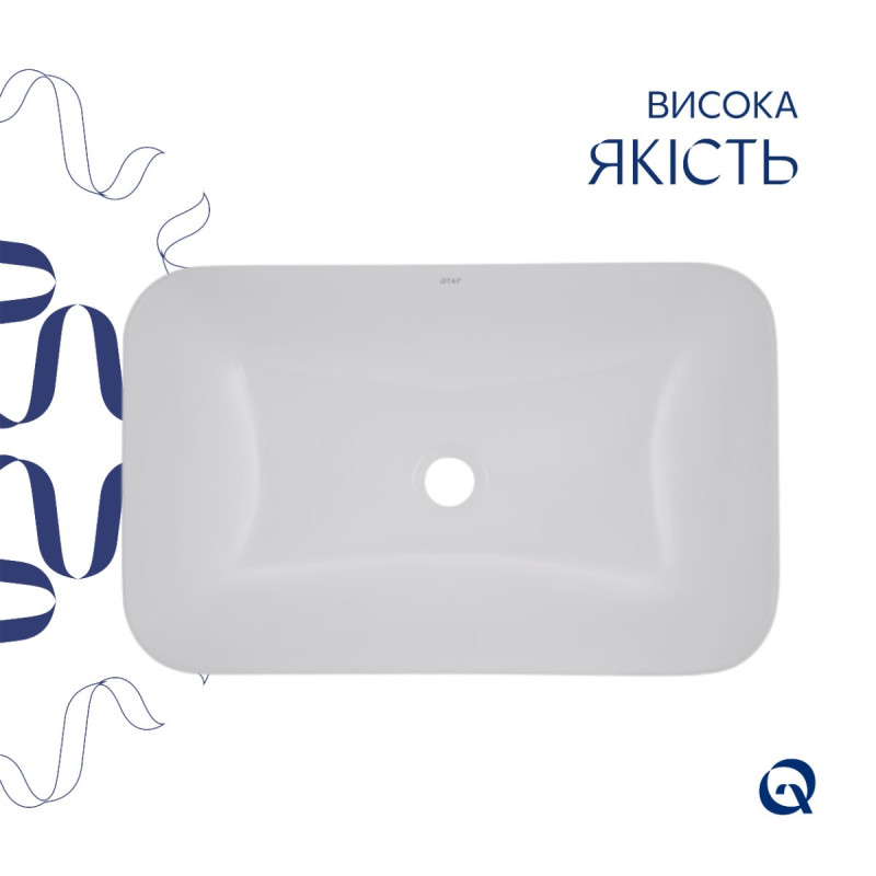 Комплект Qtap Scorpio: Раковина врезная прямоугольная 615х390х150 мм White + Донный клапан PU02