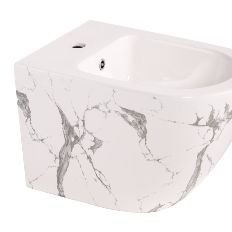 Біде підвісне Qtap Robin 515x370x350 мм, Marble QT13551381GMR