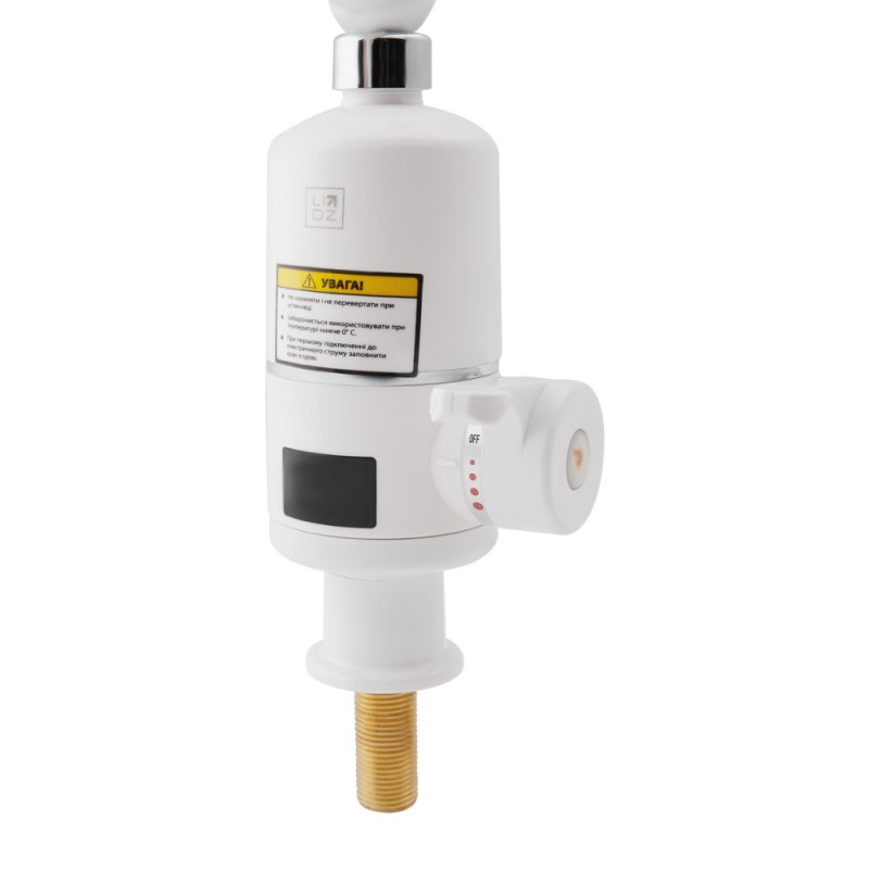 Проточний кран-водонагрівач кухонний для кухні Lidz Warm 057 LDWAR057WCR24983 White / Chrome