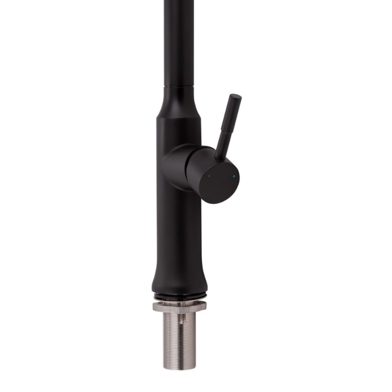 Змішувач для кухні Qtap Baruska з висувним виливом QTBAR9137103UB Black Matt