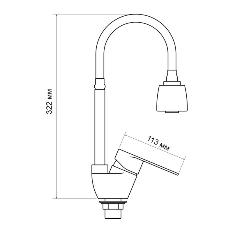 Смеситель для кухни Lidz Tani 008F4 с гибким изливом (k40) LDTAN008F4CRM44972 Chrome