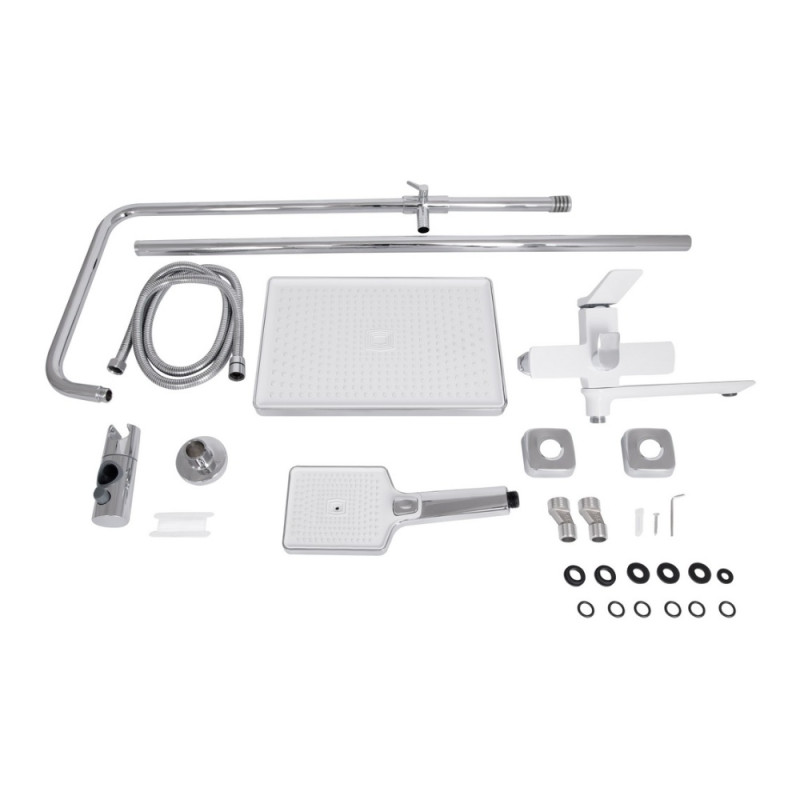 Душова система універсальна Qtap Presto на три споживача (з виливом) QTPRE111CRW45580 Chrome/White