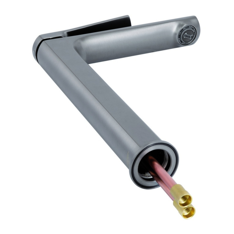 Змішувач для раковини Qtap Slavonice високий QTSLA269GMB45925 Gunmetal Black PVD