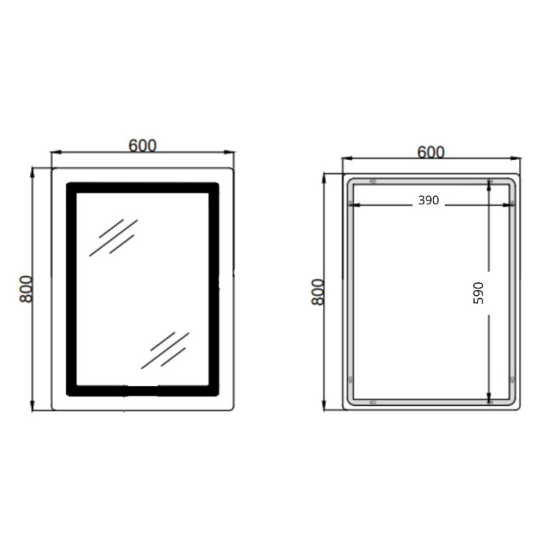 Дзеркало Qtap Cardinal (CA2) 600х800 з LED-підсвічуванням Touch, з антизапотіванням, з димером, рег. темп. кольору (3000-6500K) Reverse QT0478C608048453