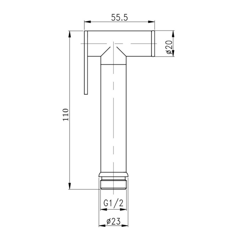 Лійка для гігієнічного душу Qtap Rucni округла QTCRMB020 Chrome (Bidet)