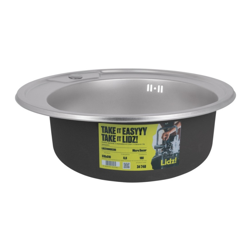 Кухонная мойка Lidz 510-D 0,8 мм Micro Decor (LIDZ510DEC)