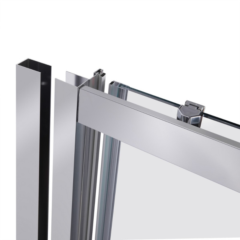 Душові двері в нішу Qtap Taurus CRM201-11.C6 110-120x200 см, скло Clear 6 мм, покриття CalcLess