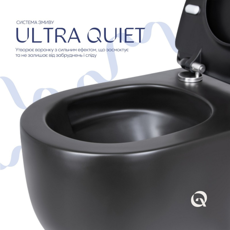 Унитаз подвесной Qtap Taurus безободковый с сиденьем Soft-close QT2433084EUQMB