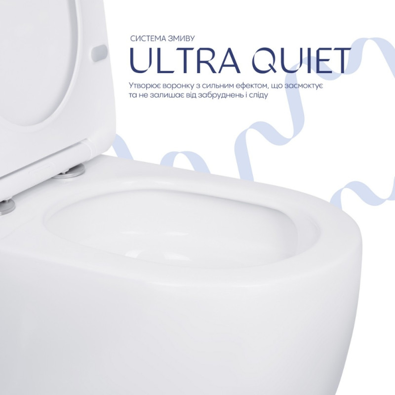 Унитаз-компакт Qtap Robin Ultra Quiet безободковый с сиденьем Soft-close QT13226089AW