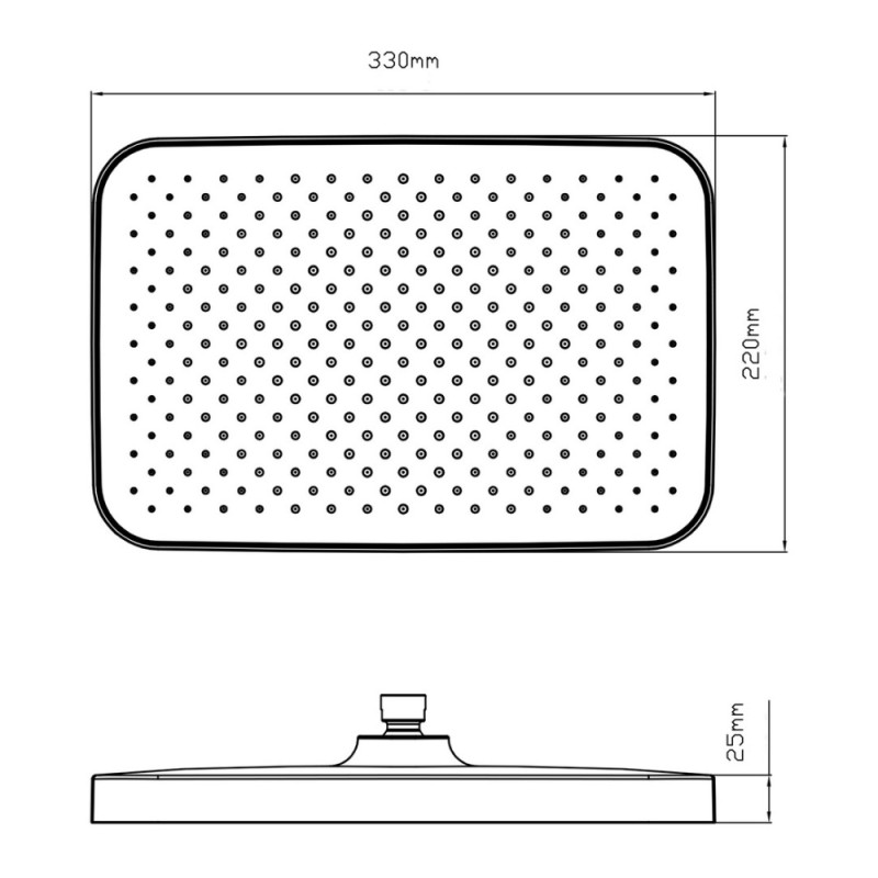 Лійка для верхнього душу Qtap Hlavova 330x220 мм прямокутна QTHLA107CRM45944 Chrome