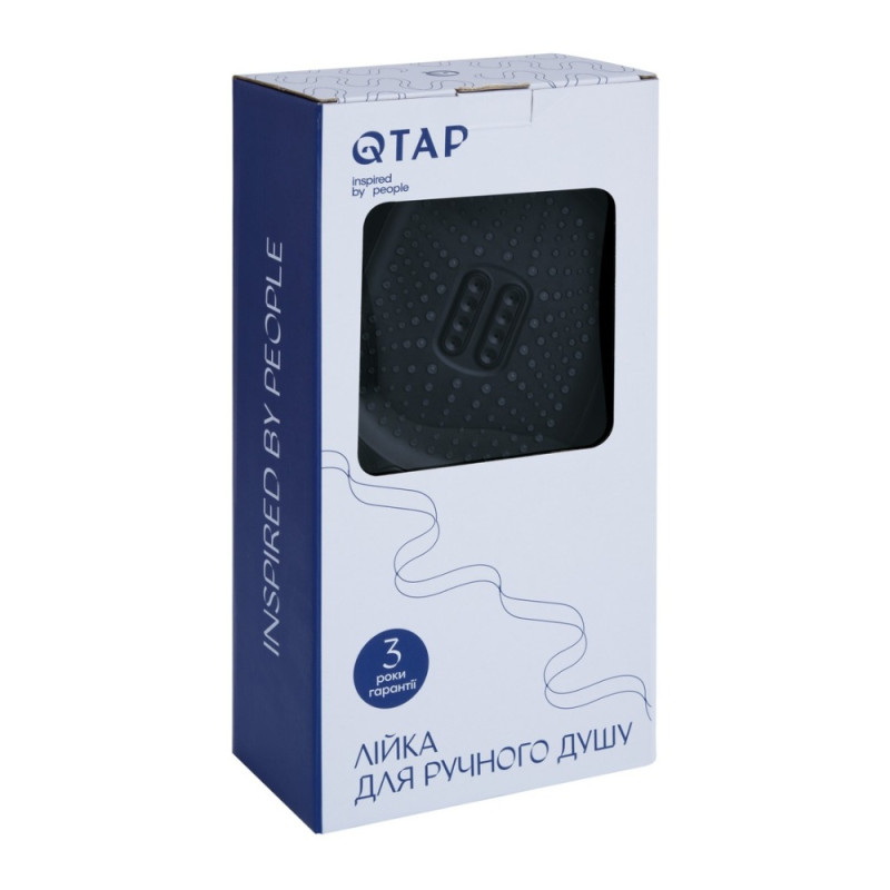 Лійка для ручного душу Qtap Rucni 140*110 мм QTRUC125BLM45961 Black Matt