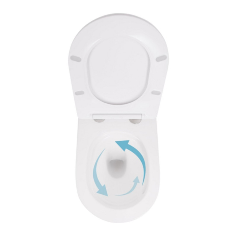 Унитаз напольный Qtap Robin безбачковый Ultra Quiet безободковый с сиденьем Soft-close WHITE QT13223381AW