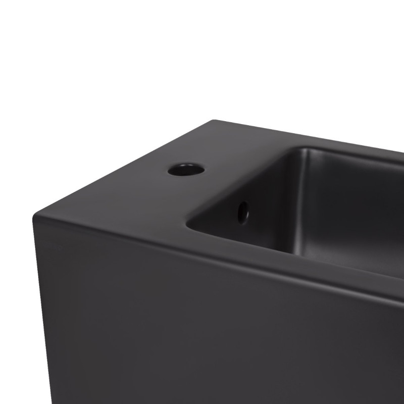 Биде подвесное Qtap Tern New  500x360x320 мм Matt Black QT17551303GMB