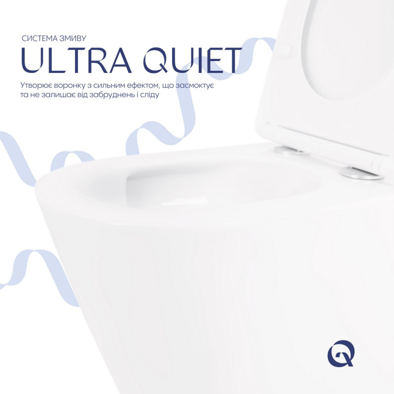 Унітаз підвісний Qtap Swan безобідковий з сідінням Soft-close QT16335180W