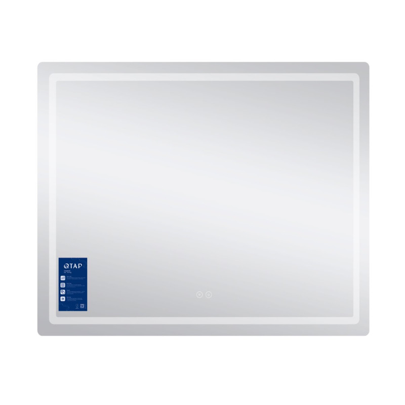 Зеркало Qtap Mideya (MI2) 900х700 с LED-подсветкой Touch, с антизапотеванием, с диммером, рег. яркости QT2078NCF9070