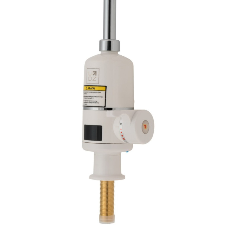Проточний кран-водонагрівач кухонний для кухні Lidz Warm 056 LDWAR056WCR24984 White / Chrome