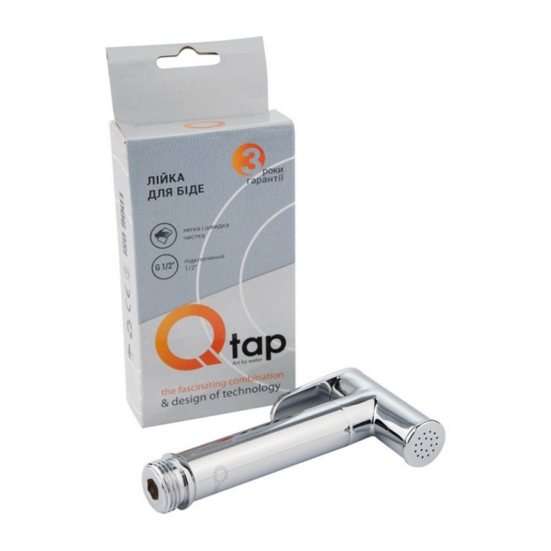 Лійка для гігієнічного душу Qtap Rucni округла QTCRMB020 Chrome (Bidet)