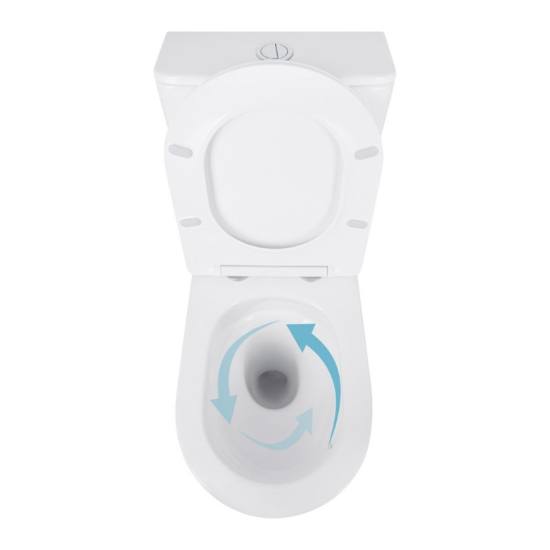 Унитаз-компакт Qtap Scorpio безободковый Ultra Quiet с сиденьем Soft-close QT14226088AW