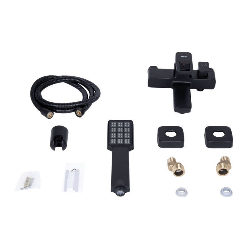 Змішувач для ванни Lidz Wawel 006 (з душовим гарнітуром) (k35) LDWAW006BLA45393 Black