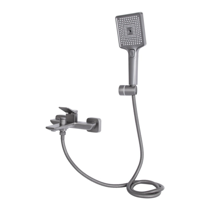 Змішувач для ванни Qtap Presto (з душовим гарнітуром) QTPRE259GRP45584 Graphite