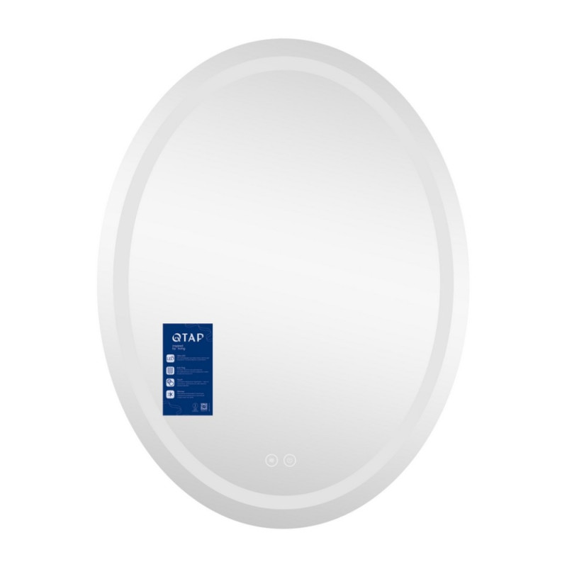 Зеркало Qtap Mideya 500х700 с LED-подсветкой Touch, с антизапотеванием, диммером, рег. яркости QT2078NCR5070W