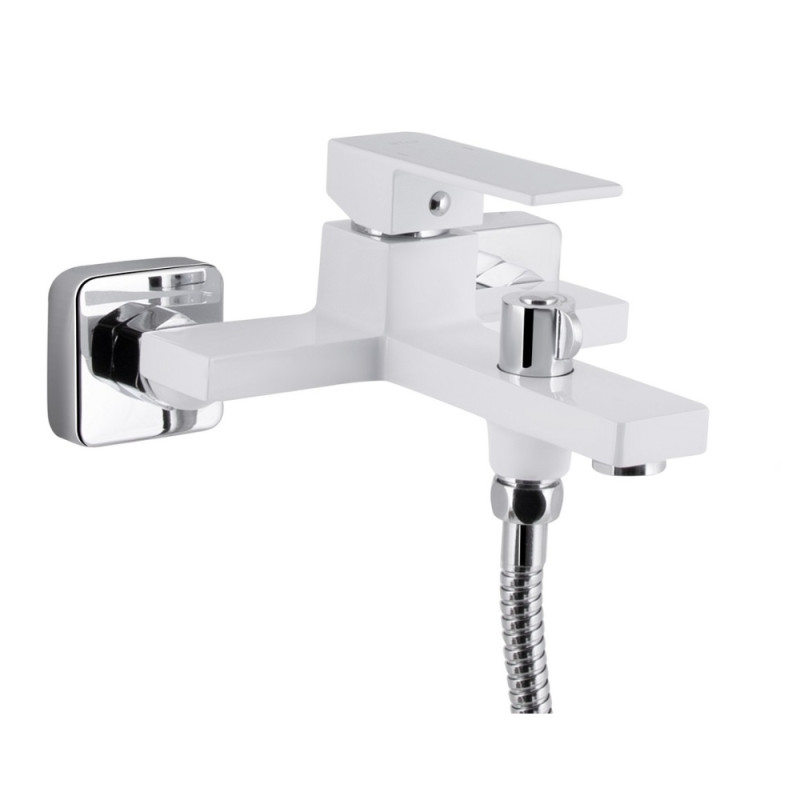 Смеситель для ванны Qtap Gemini (c душевым гарнитуром) QTGEM259CRW45683 Chrome/White