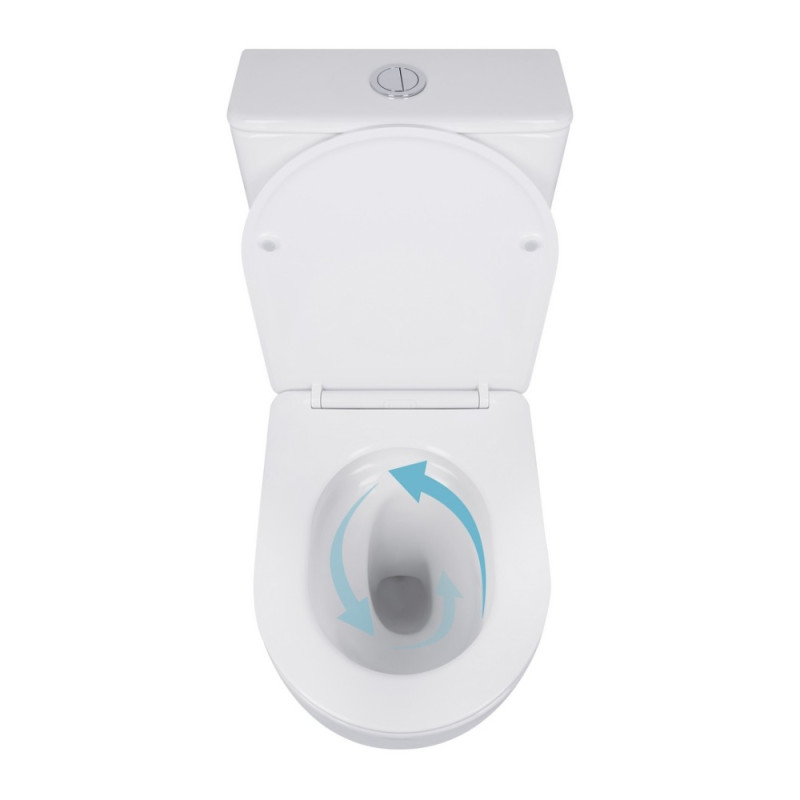 Унитаз-компакт Qtap Robin Ultra Quiet безободковый с сиденьем Soft-close QT13226089AW