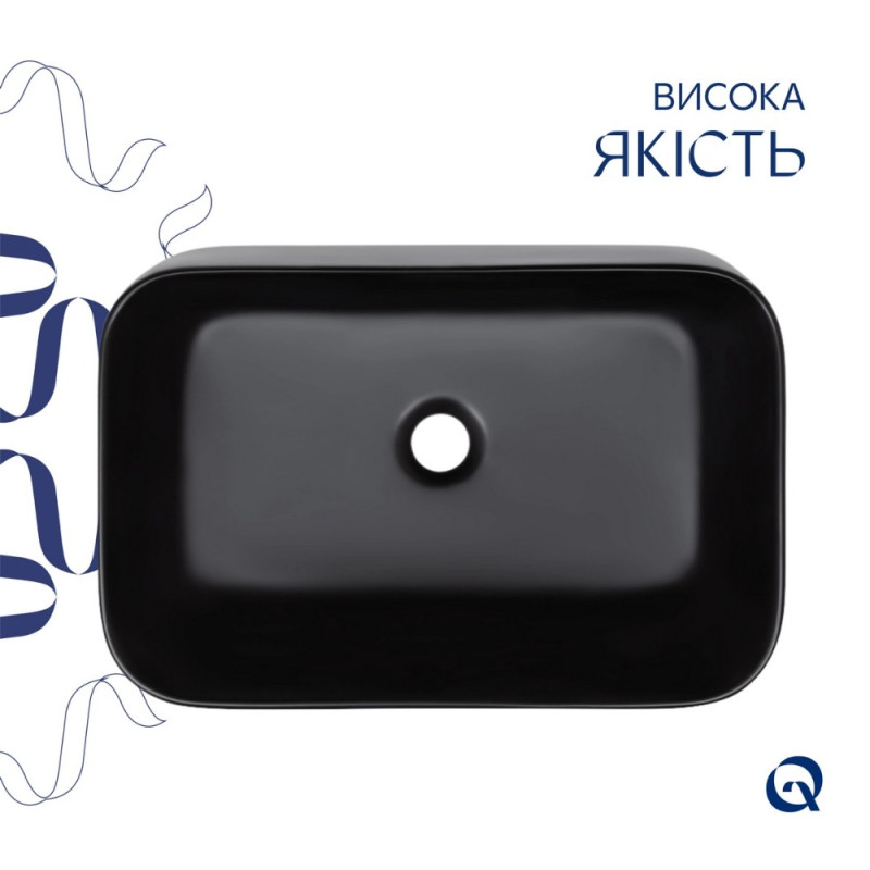 Раковина-чаша Qtap Scorpio 550х390х120 Matt black QT14112243MBN