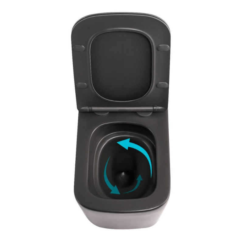 Унітаз підвісний Tern Ultra Quiet 490×365×325 мм, Anthracite, з сидінням Slim Duroplast / Soft-close / Quick Release QT17332303ASAN Qtap