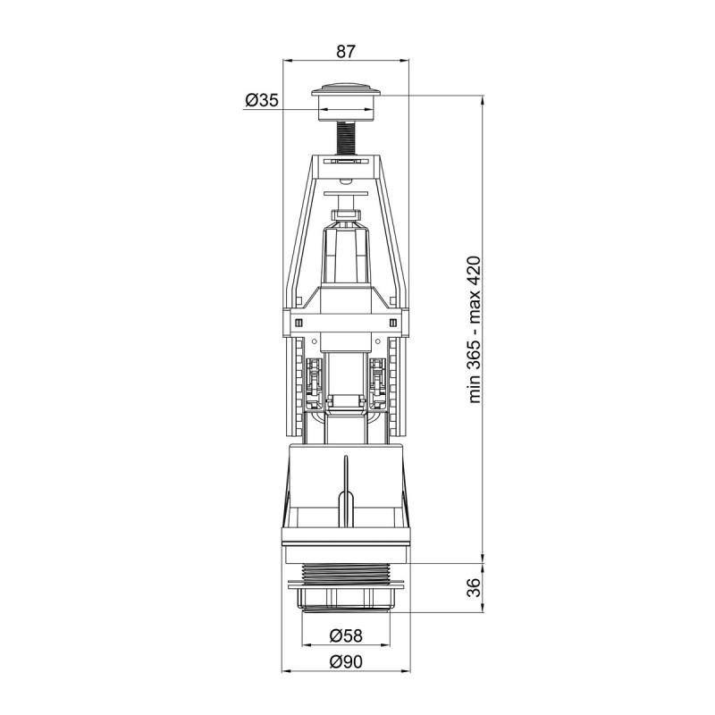 Сливной механизм для унитаза Lidz (WHI) 60 02 K001 00