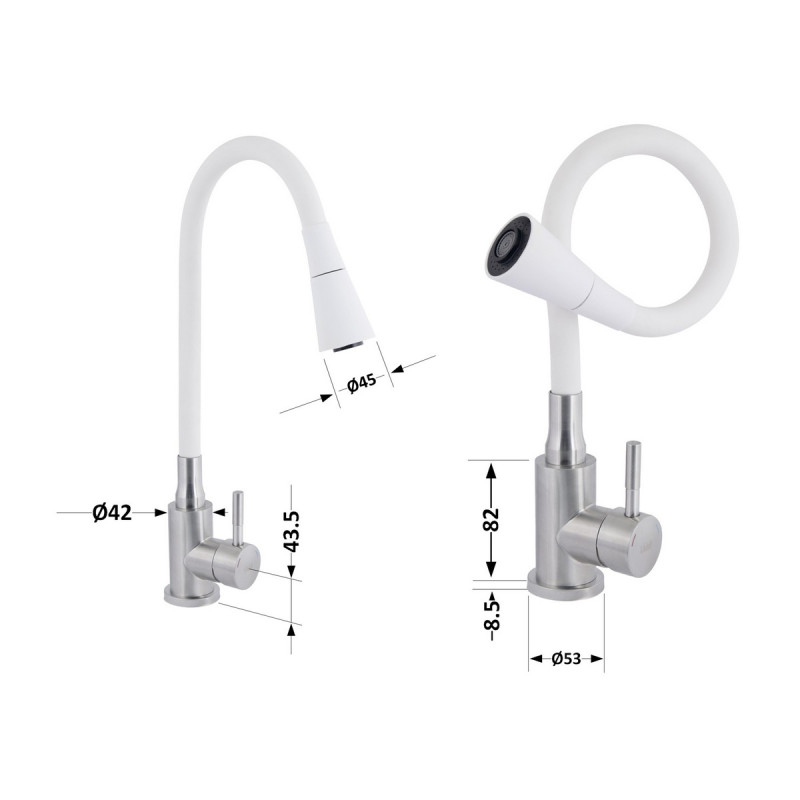 Смеситель для кухни Lidz Aria 015F31 с гибким изливом (k35) LDARI015F31WNK36981 WNK