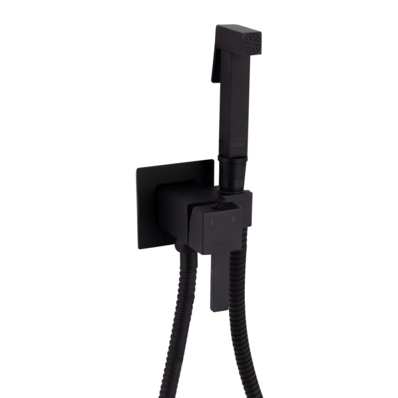 Набор для гігієнічного душу Qtap Inspai-Varius прямокутний QT259710842859NB Black Matt