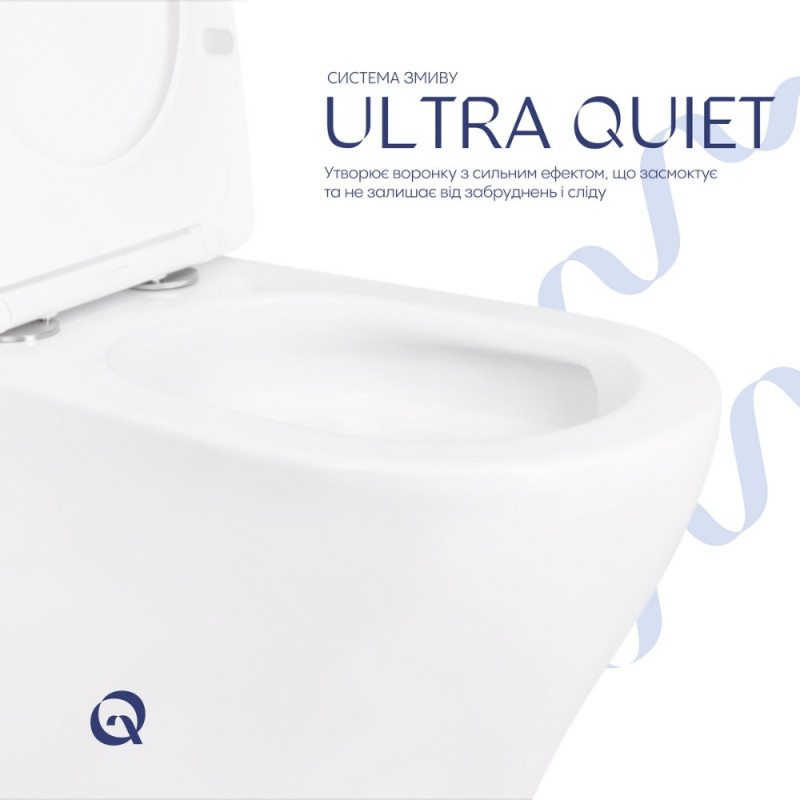 Унитаз-компакт Qtap Cardinal Ultra Quiet безободковый с сиденьем Soft-close QT04222168AUQ3W