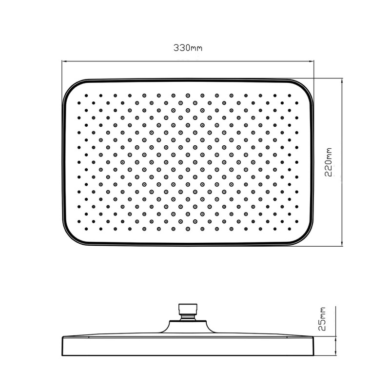 Лійка для верхнього душу Qtap Hlavova 330х220 мм прямокутна QTHLA107BLM45945 Black Matt