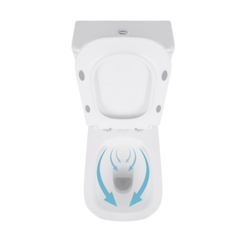 Унитаз-компакт Qtap Presto Quadro безободковый с сиденьем Soft-close QT24221215AW