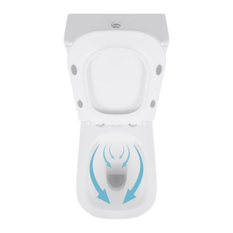 Унітаз-компакт Qtap Presto Quadro безободковий з сидінням Soft-close QT24221215AW