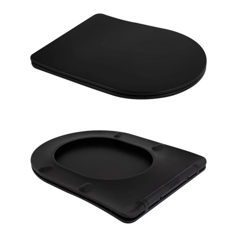 Унитаз подвесной Qtap Scorpio Ultra Quiet с сиденьем с сиденьем Soft-Close MATT BLACK QT14332380AMB