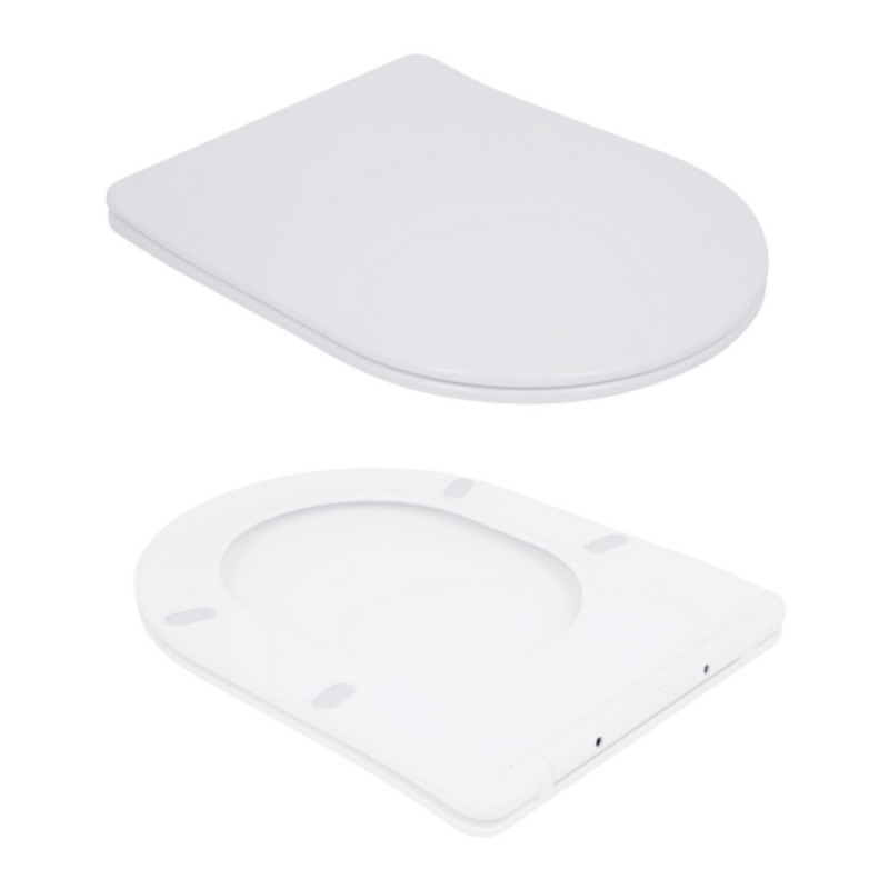 Унитаз напольный Qtap Robin безбачковый Ultra Quiet безободковый с сиденьем Soft-close WHITE QT13223381AW