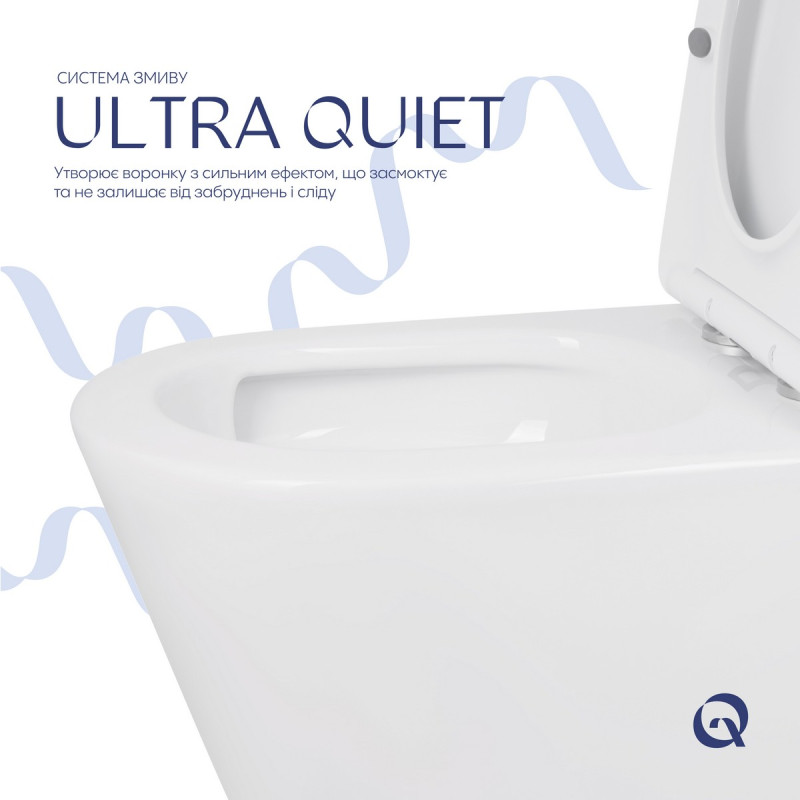 Унитаз напольный Qtap Swan Ultra Quiet с сидением Soft-close 640x360x835 мм QT16222182TW White