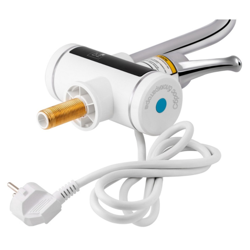 Проточний кран-водонагрівач кухонний для кухні Lidz Warm 058 LDWAR058WCR24985 White / Chrome