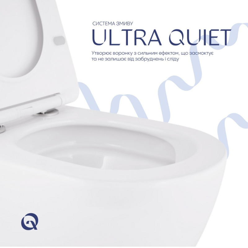 Унітаз підвісний Qtap Robin Mew безобідковий з сидінням Soft-close QT13332381АSW