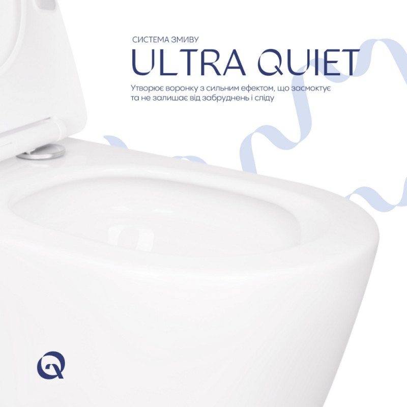 Унітаз підвісний Qtap Scorpio безободковий Ultra Quiet з сидінням Soft-close QT14332380AW
