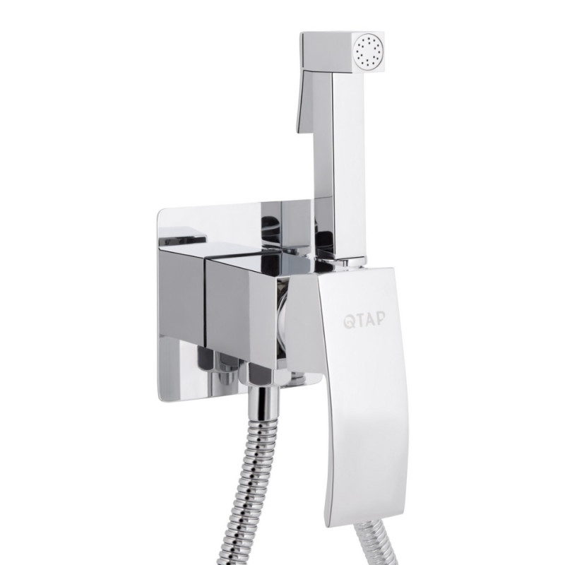 Набор для гігієнічного душу Qtap Swan Cascada прямокутний QTSWA262CRM45567 Chrome