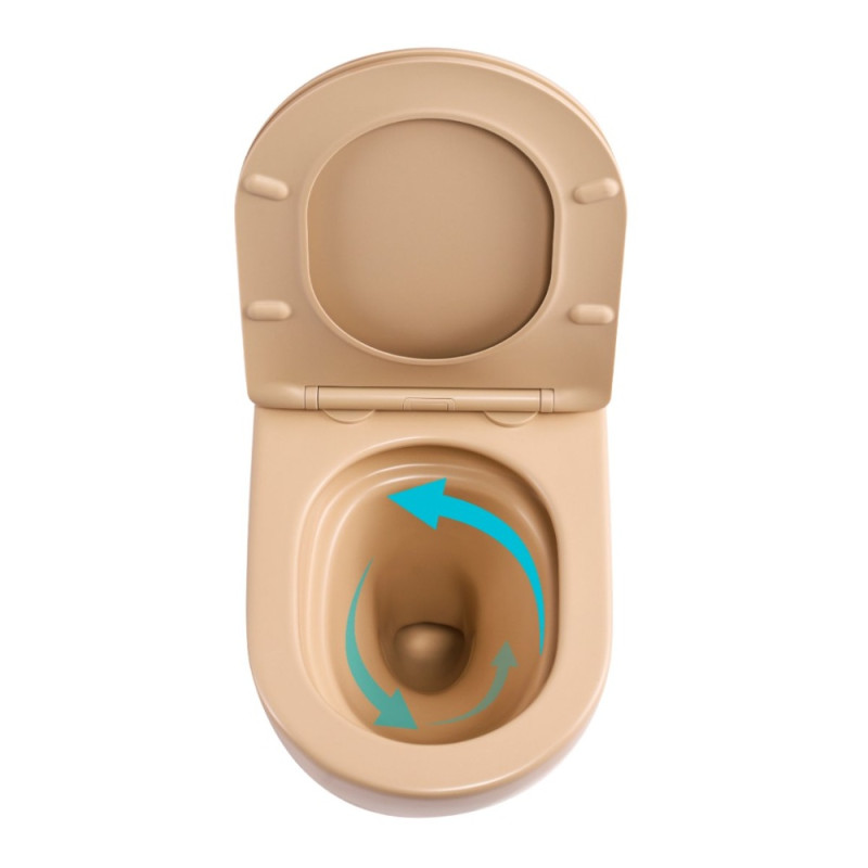 Унітаз підвісний Robin Ultra Quiet 490×365×325 мм, Beige, з сидінням Slim Duroplast / Soft-close / Quick Release QT13332381АSSB Qtap