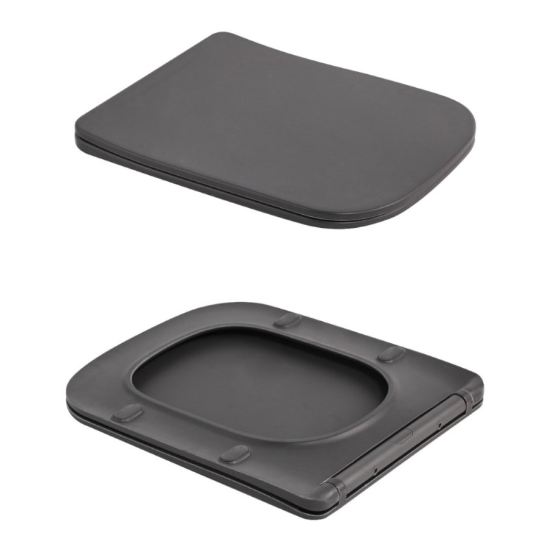 Унітаз підвісний Tern Ultra Quiet 490×365×325 мм, Anthracite, з сидінням Slim Duroplast / Soft-close / Quick Release QT17332303ASAN Qtap
