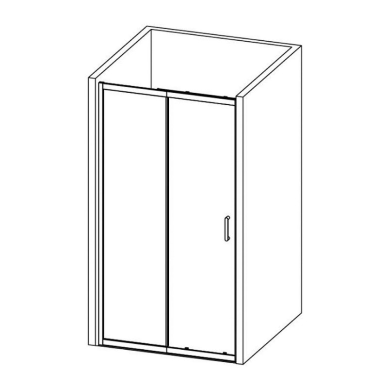 Душові двері в нішу Qtap Taurus CRM2013-14.C6 130-140x200 см, скло Clear 6 мм, покриття CalcLess