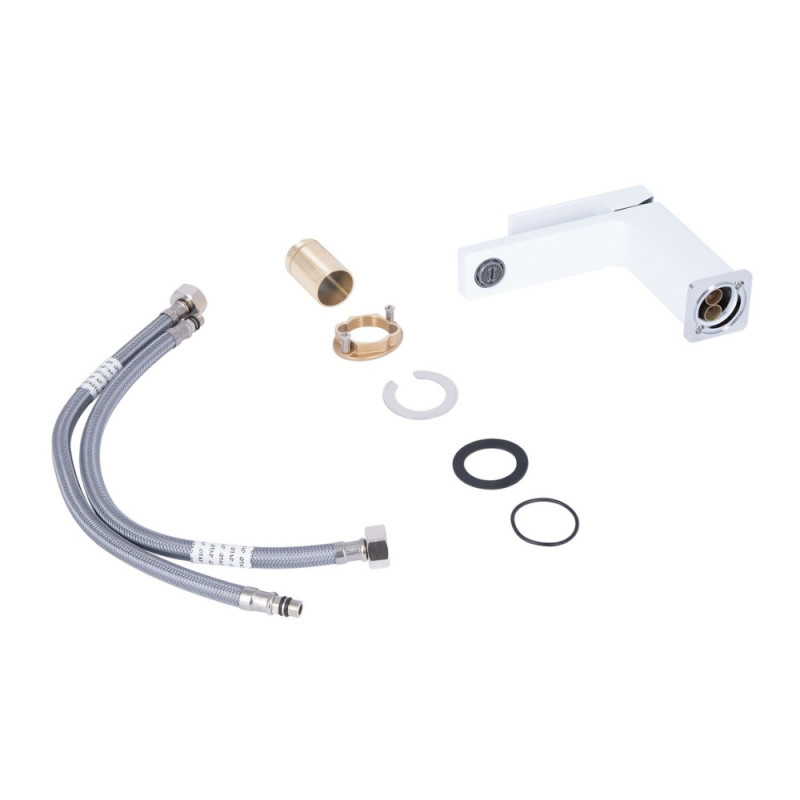 Змішувач для раковини Qtap Gemini QTGEM270CRW45675 Chrome/White