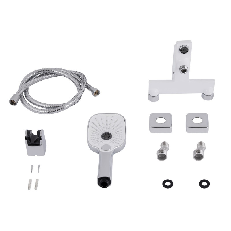 Змішувач для ванни Qtap Gemini (з душовим гарнітуром) QTGEM259CRW45683 Chrome/White
