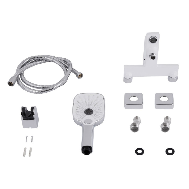 Смеситель для ванны Qtap Gemini (c душевым гарнитуром) QTGEM259CRW45683 Chrome/White
